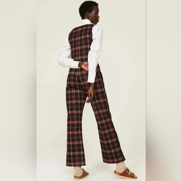 Pamela Love x RTR Old School Plaid Multi Color Overalls Jumpsuit Size 10 - Picture 3 of 15
